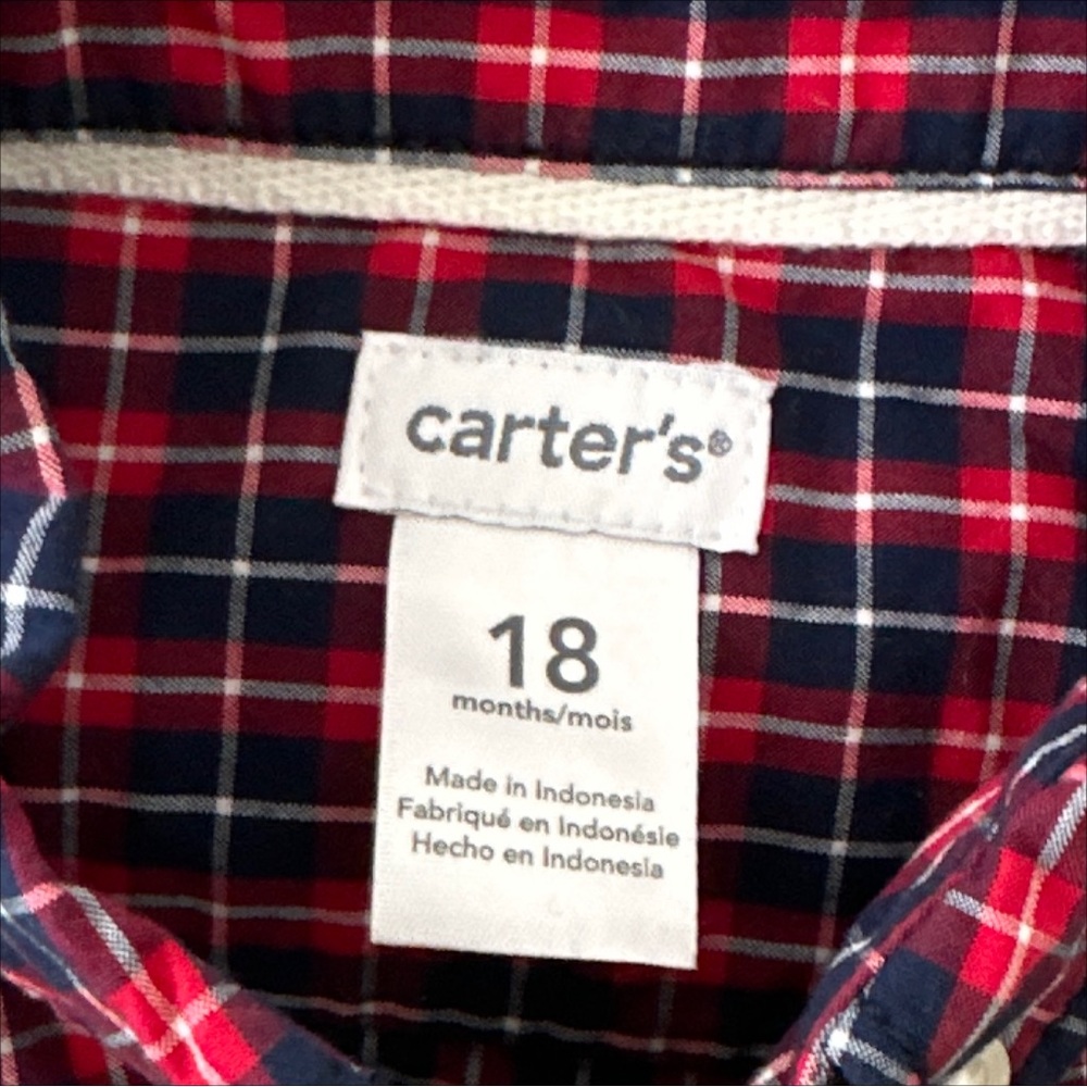 Navy & Red Button Up - Picture 3 of 3